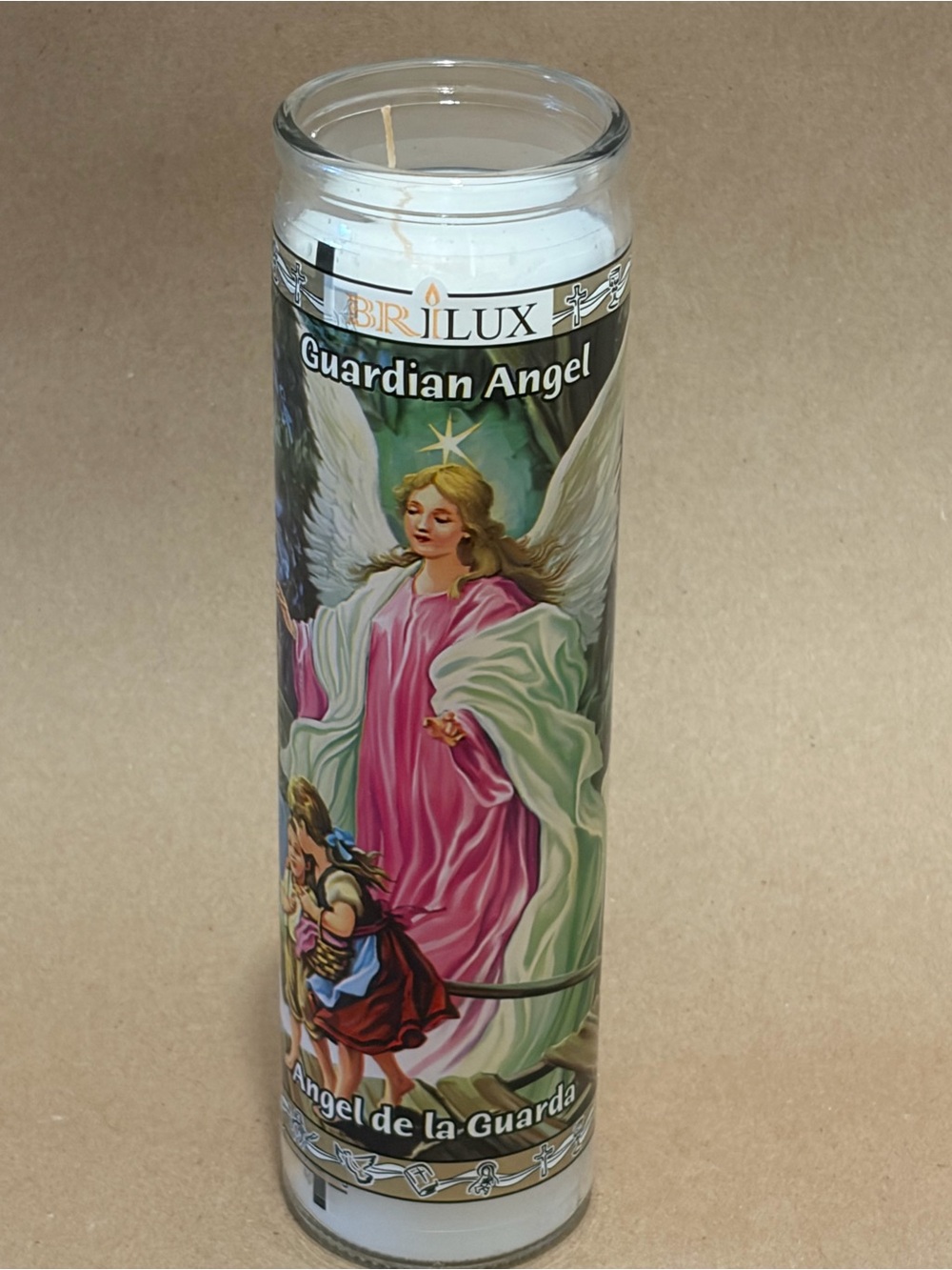 Guardian Angel White Prayer Candle